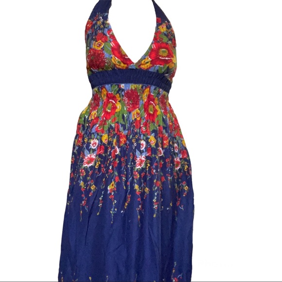 Dresses & Skirts - Vibrant Floral Halter Maxi Sun Dress